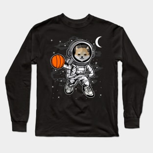 Astronaut Basketball Dogelon Mars ELON Coin To The Moon Crypto Token Cryptocurrency Blockchain Wallet Birthday Gift For Men Women Kids Long Sleeve T-Shirt